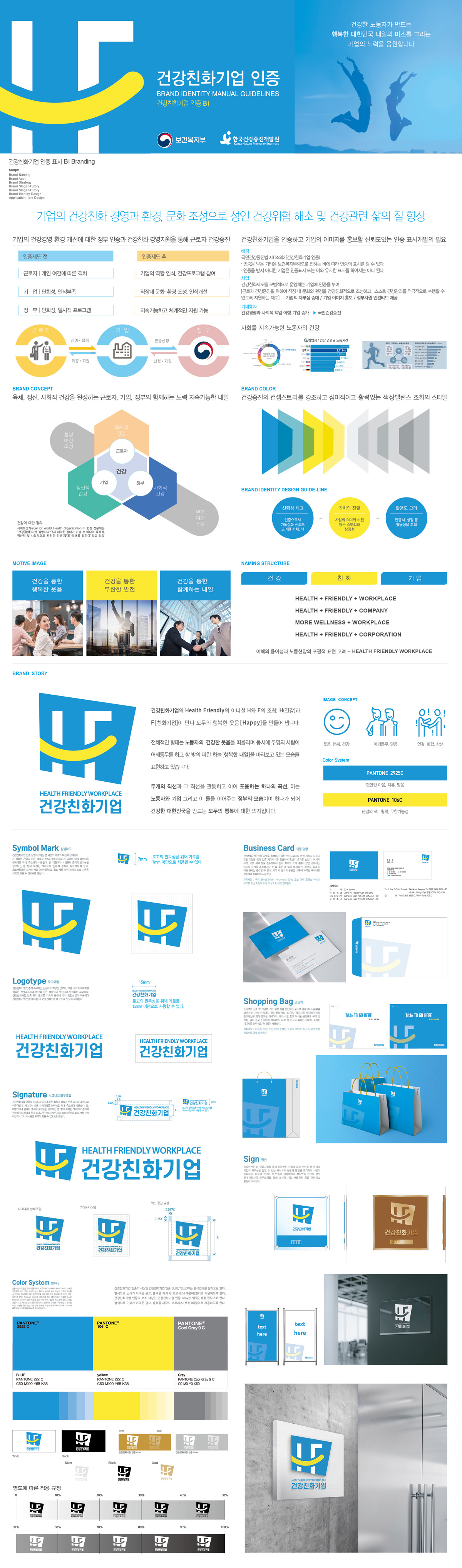 건강친화기업 아이덴티티 디자인 - 브랜딩 포트폴리오