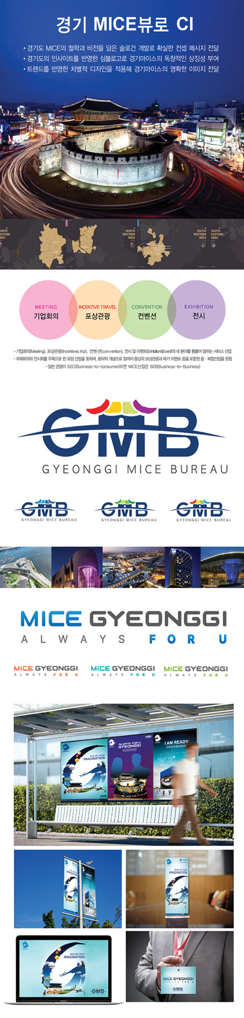 경기도 MICE 뷰로(GMB) 아이덴티티 디자인 - 브랜딩 포트폴리오