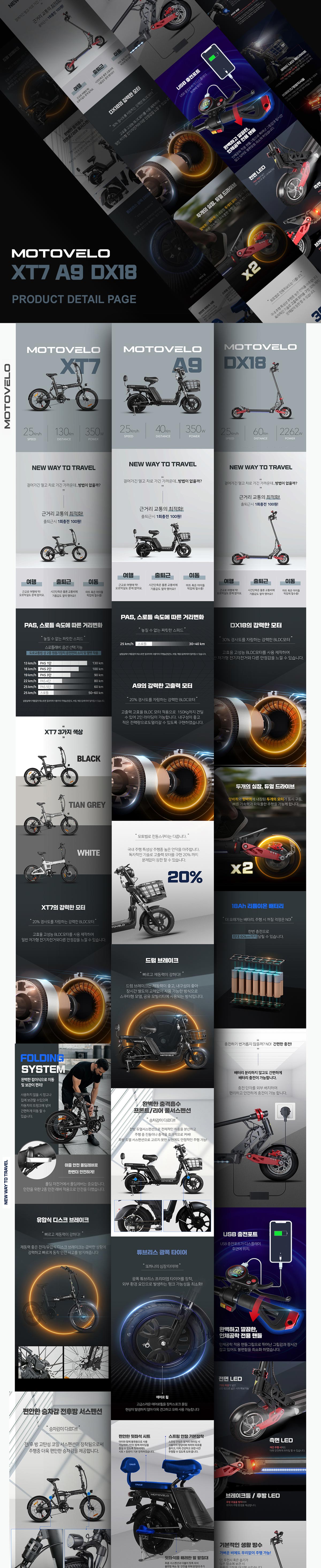 MOTOVELO XT7 A9 DX18 제품 상세페이지 - 웹개발 포트폴리오