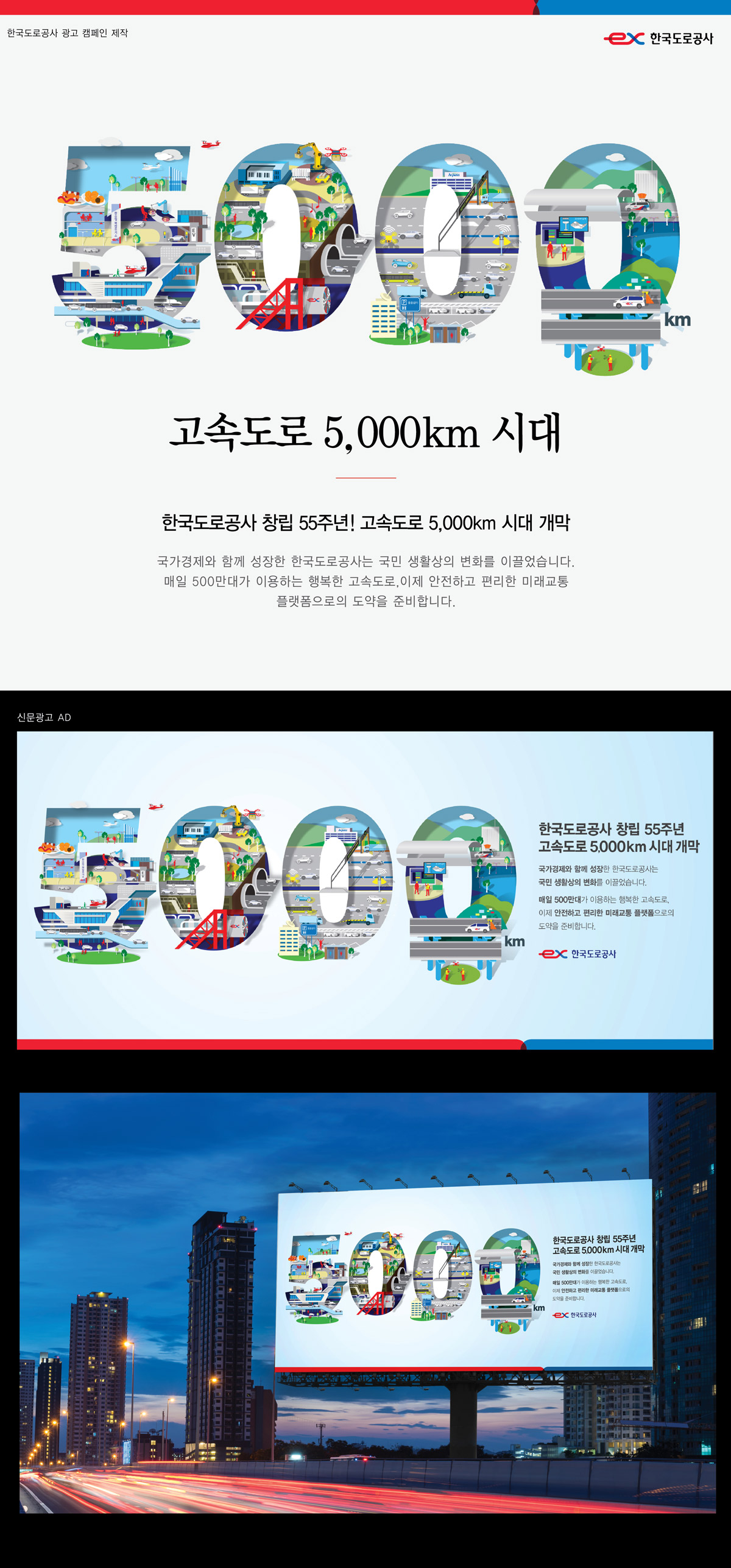 한국도로공사 5000km 개통 광고 - 광고홍보 포트폴리오